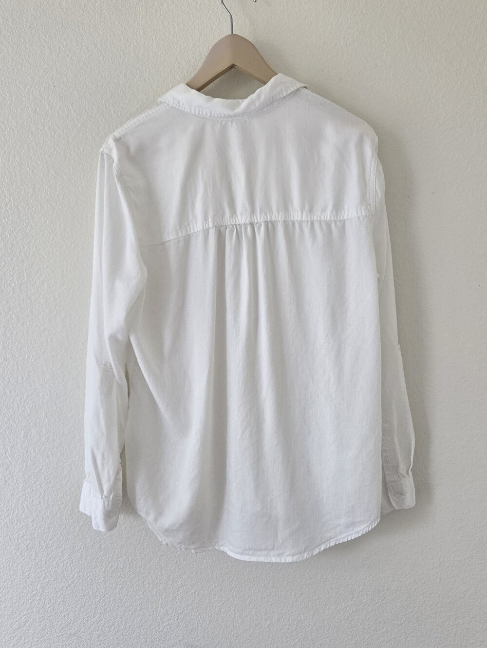 Terra & Sky White Shirt Womens Large  12-14 Button Front Long Sleeves Lyocell - Picture 8 of 14